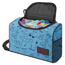 Vinsani Blue Printed Zipped Peg Bag - Caravan Camping Gear Storage