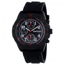 Henley Black Dial Silicone Strap Watch - Large