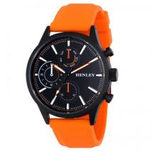 Henley Multi Eye Black Dial Orange Silicone Strap Watch