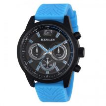 Henley Black Dial Blue Silicone Strap Multi-eye Sports Watch - Large