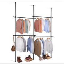 Direct Online Houseware Adjustable Hanging Clothes Rail - Double Black