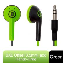 Offset 3.5mm Jack In-ear Headphones With Microphone - Green