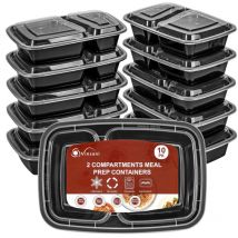 Vinsani 20-pack 2-compartment Meal Prep Containers