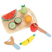 Soka Play Imagine Learn Wooden Fruit Cutting Toy Set - Realistic Feel, Educational Play