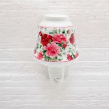 Msl 8-inch Floral Led Nightlight - Red & Pink Traditional Design