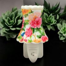 Msl 8-inch Led Nightlight - Orange & Pink Floral