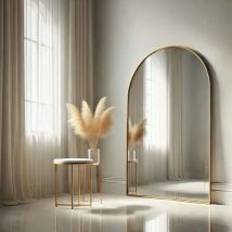 Jōbū Home Akiko Gold Metal Arched Full Length Mirror - 180cm X 90cm