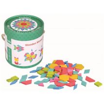 Lelin Wooden Mosaic Blocks 250 Vibrant Pieces - Develops Fine Motor Skills & Imagination