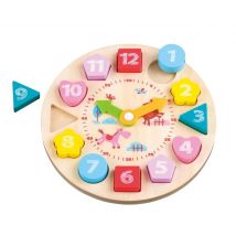Lelin Wooden Learning Clock - Interactive Time Teaching Toy