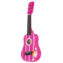 Lelin Wooden Pink Stripe Princess Guitar For Children - Musical Toy Instrument