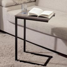 Direct Online Houseware Black Powder Coated C-shaped Sofa Side Table