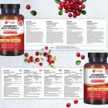 Prowise Healthcare Triple Strength Cranberry 30,000mg With Vitamin C Vegan Tablets - 180 Count