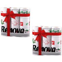 Renova White Print 2-ply Toilet Tissue Paper Rolls (18 Rolls) - Christmas Motif