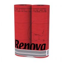 Renova 3-ply Soft Red Toilet Tissue Paper Rolls - 6 Pack