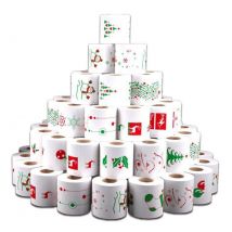 Renova White Print 2 Ply Toilet Tissue Paper Rolls - 72 Pack