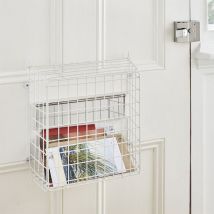 Direct Online Houseware White Letter Box Catcher Basket With Lift Up Lid