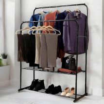 Direct Online Houseware Double Clothes Rail - Black