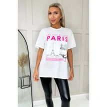 Justdropship Oversized T-shirt "baby Girl" Print - White / Black