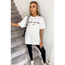 Justdropship Lightweight Retro Parisian Oversized T-shirt Top - Ladies