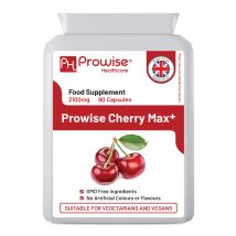 Prowise Healthcare Cherry Max+ 2100mg Montmorency & Black Cherry Supplement - 90 Vegan Capsules High Strength Uk Made