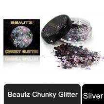 Beautz Chunky Cosmetic Glitter 10ml Pot - 5g Silver