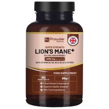 Prowise Healthcare Lion's Mane Mushroom Supplement 4000mg - 15:1 Extract With Vitamins B1, B6, B12 & Black Pepper