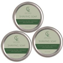 Green Laurels Eucalyptus, Tea Tree & Peppermint Shaving Soap Trio In Tins