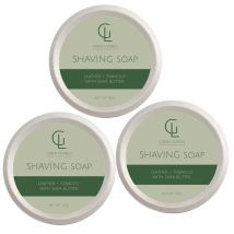 Green Laurels Leather & Tobacco Shaving Soap X 3 Tins