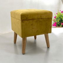 Msl Yellow Wooden Trunk - Blanket Box Toy Chest Coffee Table