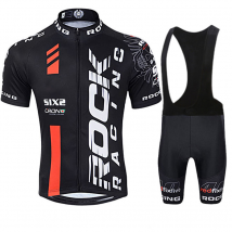 Men's Clothing  hot sale Rock short-sleeved cycling suit bib cycling pants sweat-absorbent breathable cycling suit