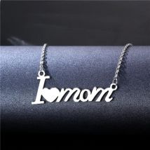 Collier avec lettres I Love Mama pour maman, ras du cou en acier inoxydable, bijoux pour femmes, cadeau de fête des mères, nouvelle mode