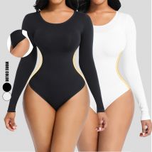 Body amincissant pour les fesses, culotte pour femmes, manches longues, forme du corps, body sans couture