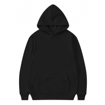 Men's and women's autumn and winter plus fleece hoodie casual loose hoodie solid color bottom plate hoodie