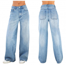 Jean ample taille haute pour femme, coupe ample, coupe ample