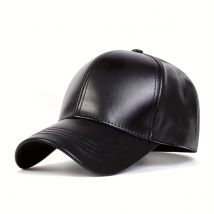 1 casquette de baseball en cuir PU pour homme pour l'automne et l'hiver