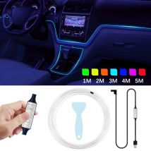 Nouvelle lumière d'ambiance de voiture EL avec lumière froide de couleur de bord, lumière d'ambiance intérieure à LED, bande lumineuse de joint de porte à lumière RVB