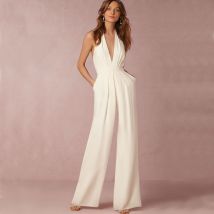 Robe de banquet pour femmes, combinaison sexy, col licou, pantalon pour femmes