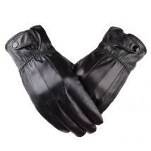 Gants pour hommes en cuir véritable automne et hiver plus velours gants chauds en peau de mouton pure coupe-vent résistant au froid gants de cyclisme en plein air