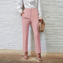 High-waisted pants for women, casual and slim, solid color suit pants for women, carrot pants for women