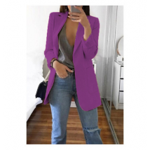 Spring and autumn women's clothing long-sleeved solid color pocket cardigan small blazer