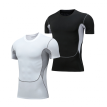 Vêtements pour hommes course vêtements de fitness collants de sport élastiques séchage rapide entraînement fitness basket-ball fitness base à manches courtes