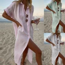 Vêtements pour femmes Solide Confortable Casual Noeud en Bambou Cardigan Robe