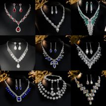 ensemble collier boucle d'oreille ensemble de bijoux ensemble de robe de banquet collier à la mode tout match bijoux de mariée