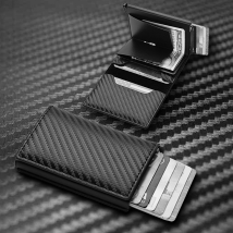 RFID Automatic Pop-up Card Holder Ultra-thin Credit Card Wallet Money Clip Multi-Slots Wallet For Men