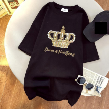 Women's Printed Crown Short Sleeve T-Shirt for Women