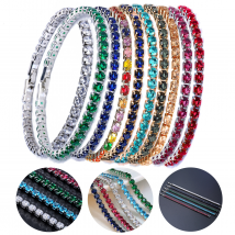 Yamaler Chic Bracelet Strass Délicat Exquis Multicolore Étincelant Dress-up Ravissant Tennis Bracelet Femmes Poignet Bijoux pour Femme