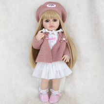 Mode 55cm simulation princesse poupée jouet mini mignon rose ensemble bébé série cheveux longs princesse poupée cadeau d'anniversaire