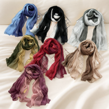 Foulard en soie unisexe, foulard en laine de soie, foulard en soie brodé en soie de mûrier, châle de mode