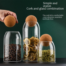 Airtight Glass Storage Jars For Kitchen - Clear Pantry Containers For Coffee Beans, Grains & Dry Food (Set Of 3, BPA-Free, Leakproof)​​