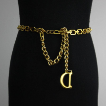 Belt, chain, versatile hooks, accessories, women's slim women's decorative long shirt, D-button metal women's gold waist chain